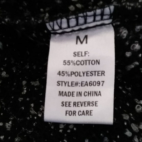 Elodie Asymmetrical Zip Tweed Look Collared Moto Jacket MEDIUM Black White - Picture 3 of 16